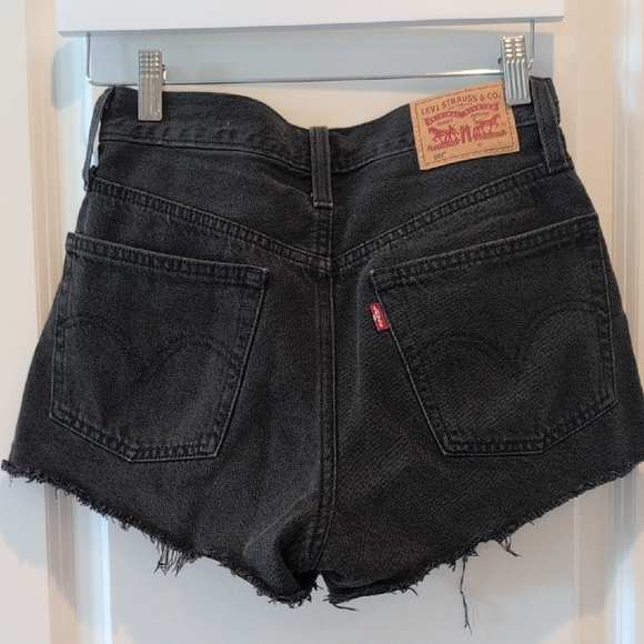 Classic Black Frayed Denim Shorts - Picture 9 of 11